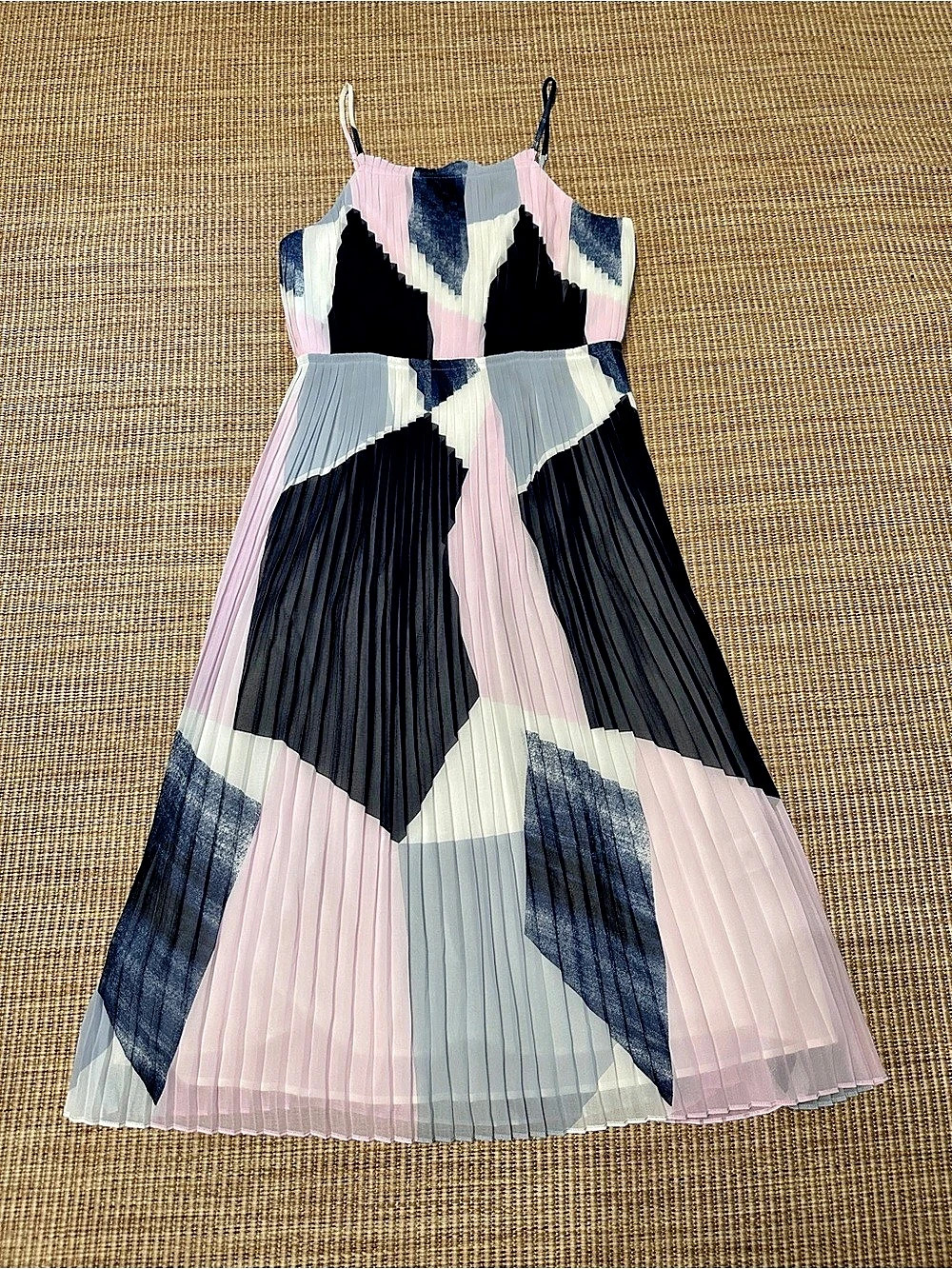 Banana Republic Pleated Color Block Midi Dress in Size 4